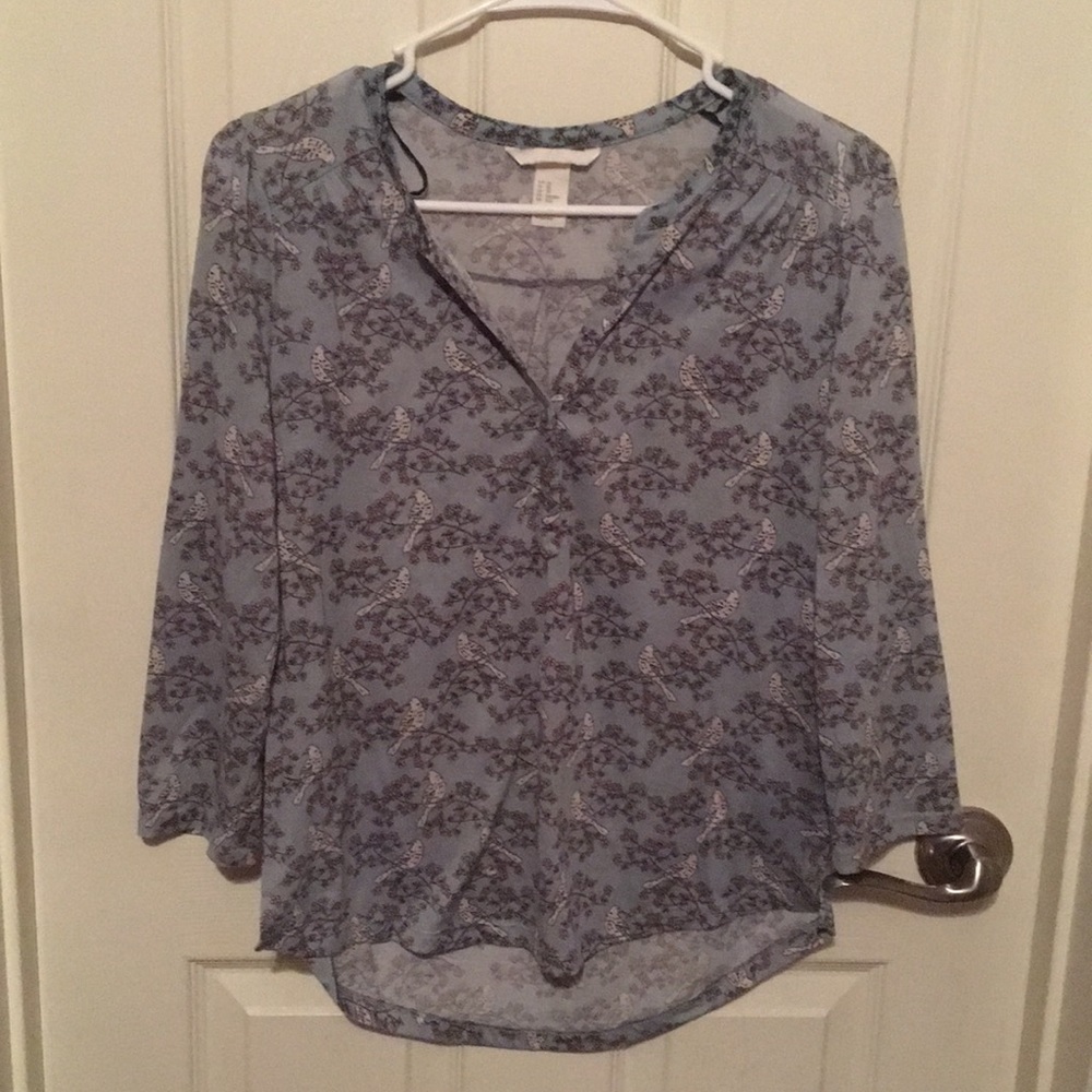Light Blue Birdies Blouse
